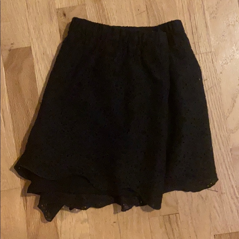 Women’s black lace shorts, size L